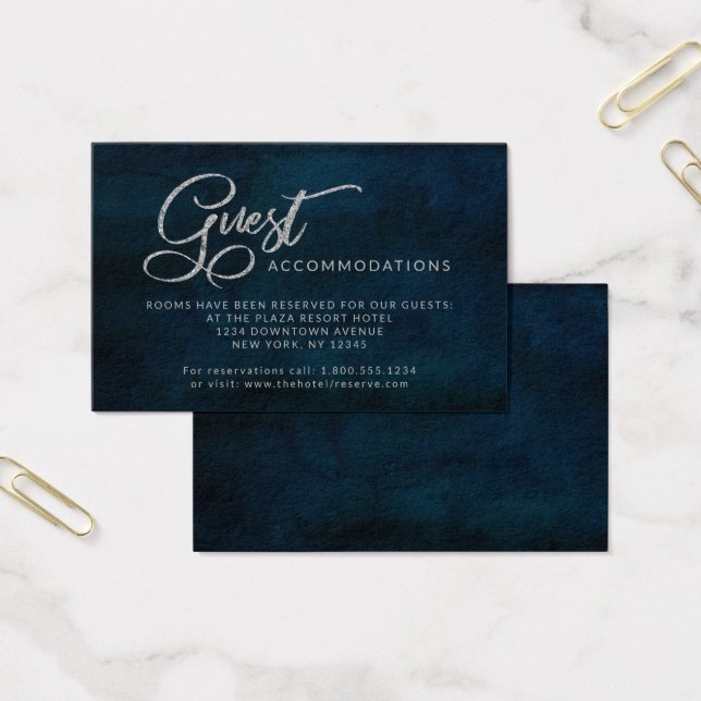 Alojamiento para invitados azul Navy Luster Tarjet (Oficina)