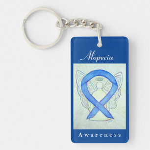 Alopecia Conciencia Cadena de llavero de ángel de 