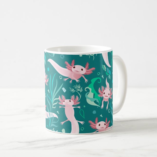 Alotta Axolotts rosados en la taza Verde azulada (Anverso derecho)