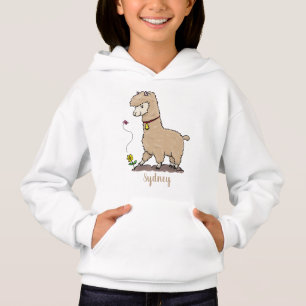 Alpaca feliz con personalizado de mariposa