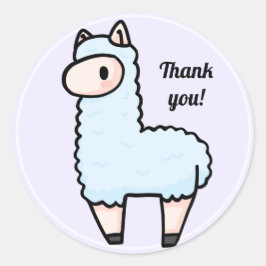 Alpaca gracias pegatina redondo clásico