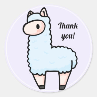 Alpaca gracias pegatina redondo clásico