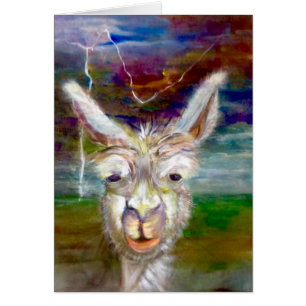 Alpaca - tío Glen con la tarjeta de la historia