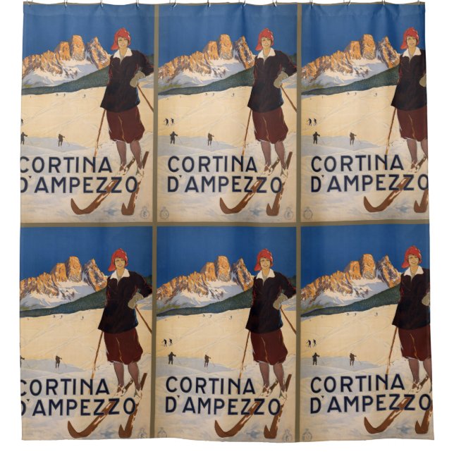 Alpes italianos Viajes Poster Cortina de ducha (Anverso)