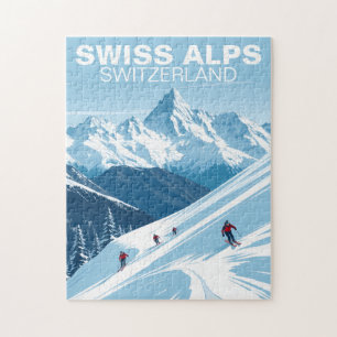 Alpes suizos Suiza rompecabezas viaje vintage