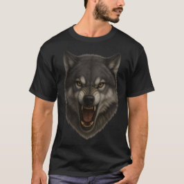 Alpha Roar – Camiseta de Cara de Lobo Enojado