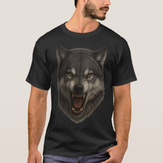 Alpha Roar – Camiseta de Cara de Lobo Enojado