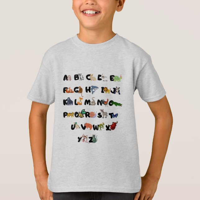Alphabet Abc divertido, animales camisetas (Anverso)