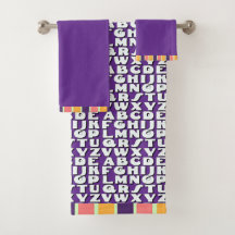 Alphabet Kids Purple Rainbow Trim
