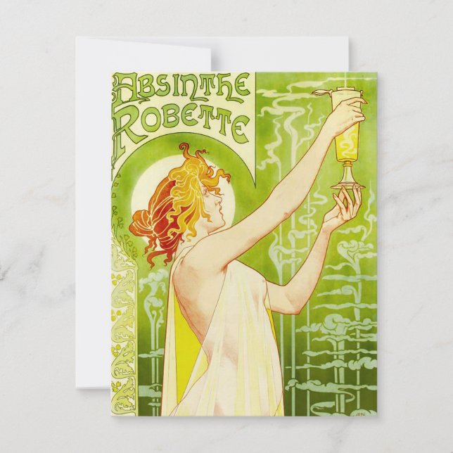 Alphonse Mucha Absinthe Robette Invitaciones (Anverso)