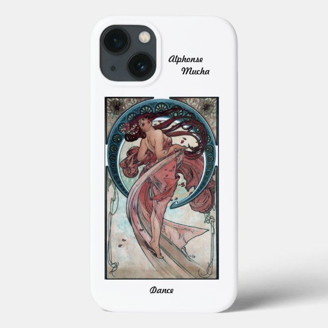 Alphonse Mucha Art Nouveau, funda de iPhone 13 (Reverso)