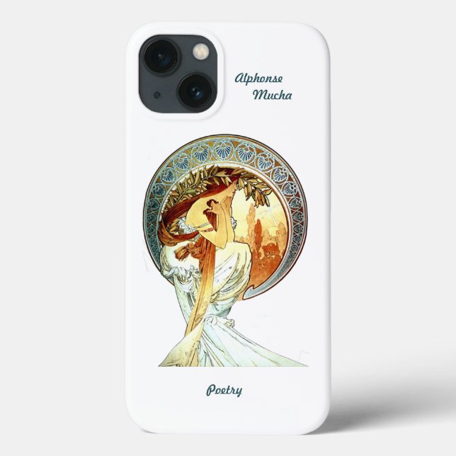 Alphonse Mucha Art Nouveau, funda de iPhone 13 (Reverso)