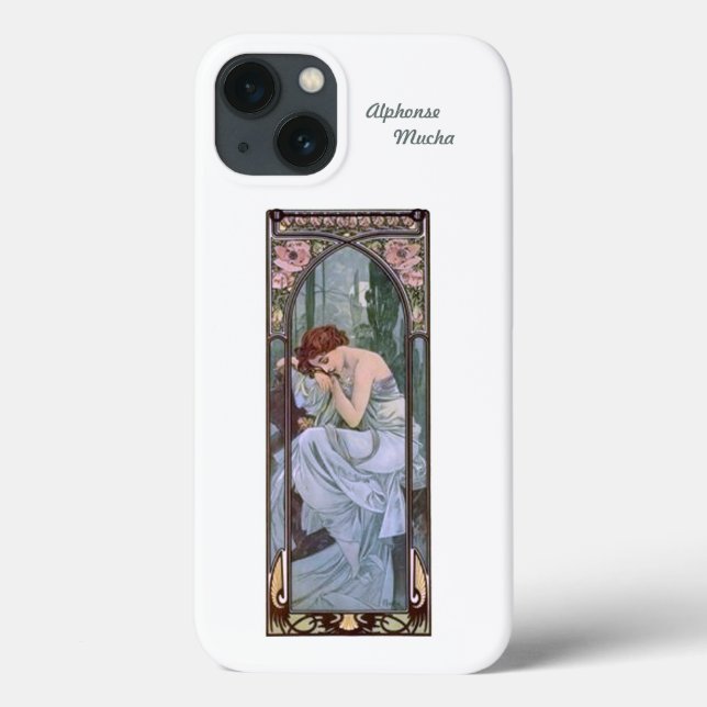 Alphonse Mucha Art Nouveau, funda de iPhone 13 (Reverso)