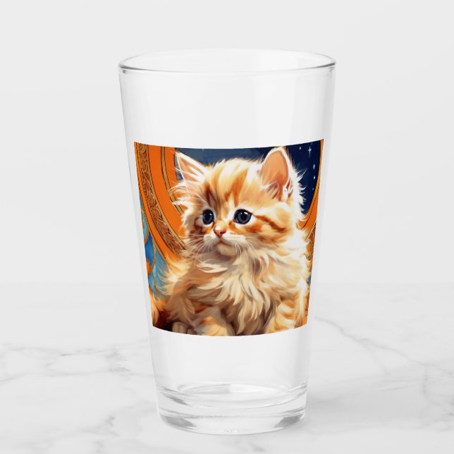 Alphonse Mucha Art Nouveau Naranja Cat (Anverso)