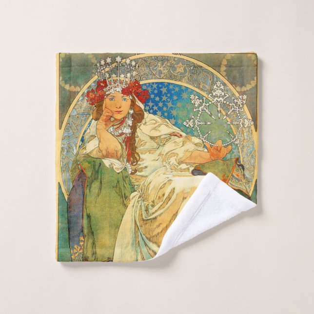 Alphonse Mucha Art Nouveau Princess Hyacinth (Toallita)