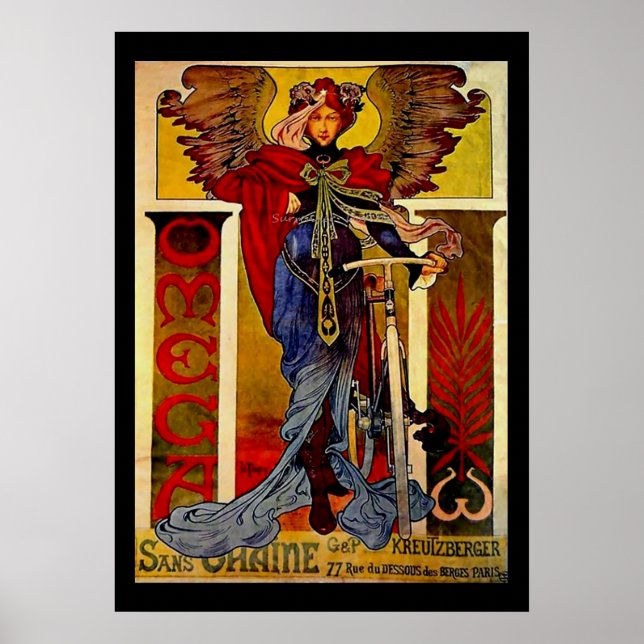 Alphonse Mucha Arte Nouveau Impresionante Mujer #3 (Frente)