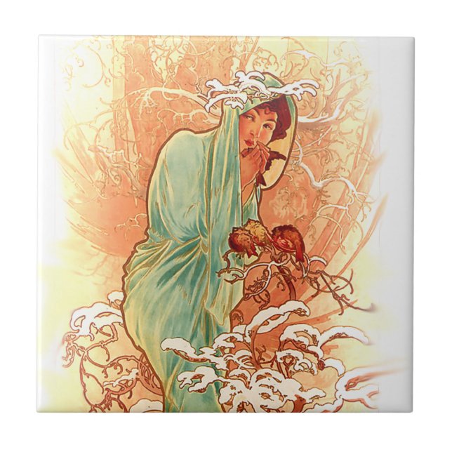 Alphonse Mucha Baldosas Art Nouveau (Frente)