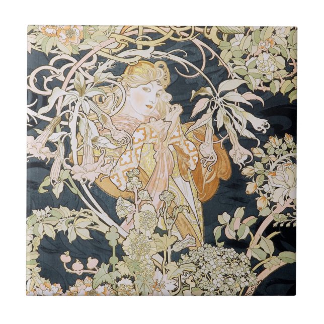 Alphonse Mucha Baldosas Art Nouveau (Frente)