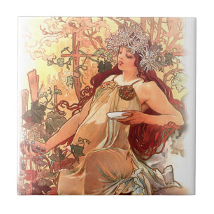 Alphonse Mucha Baldosas Art Nouveau