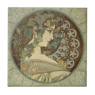 Alphonse Mucha Baldosas Art Nouveau