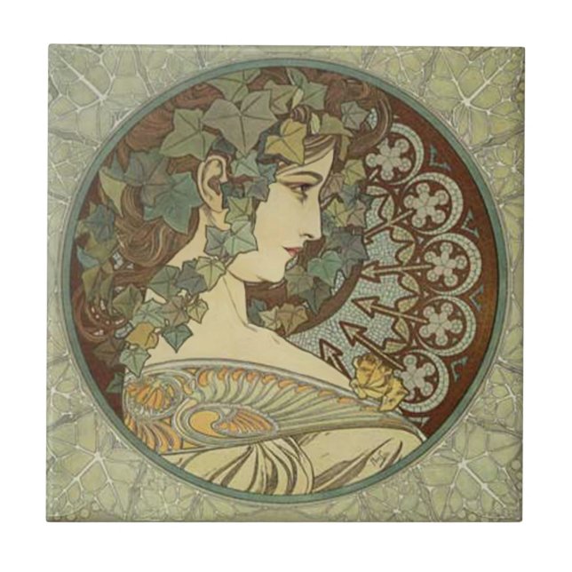 Alphonse Mucha Baldosas Art Nouveau (Frente)