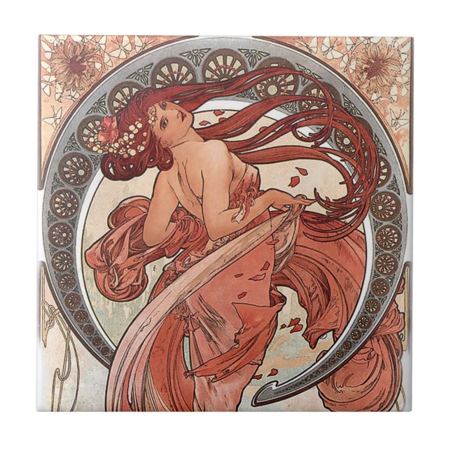 Alphonse Mucha Baldosas Art Nouveau (Frente)