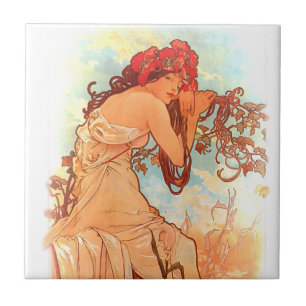 Alphonse Mucha Baldosas Art Nouveau