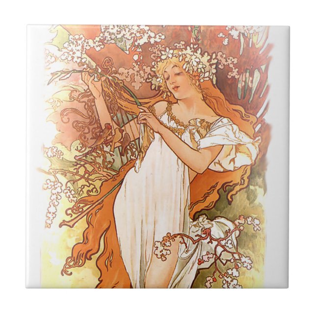 Alphonse Mucha Baldosas Art Nouveau (Frente)