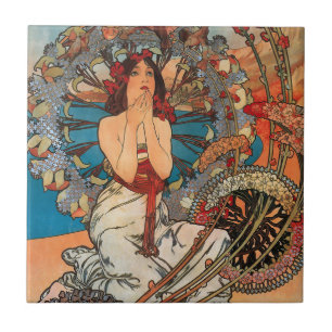 Alphonse Mucha Baldosas Art Nouveau