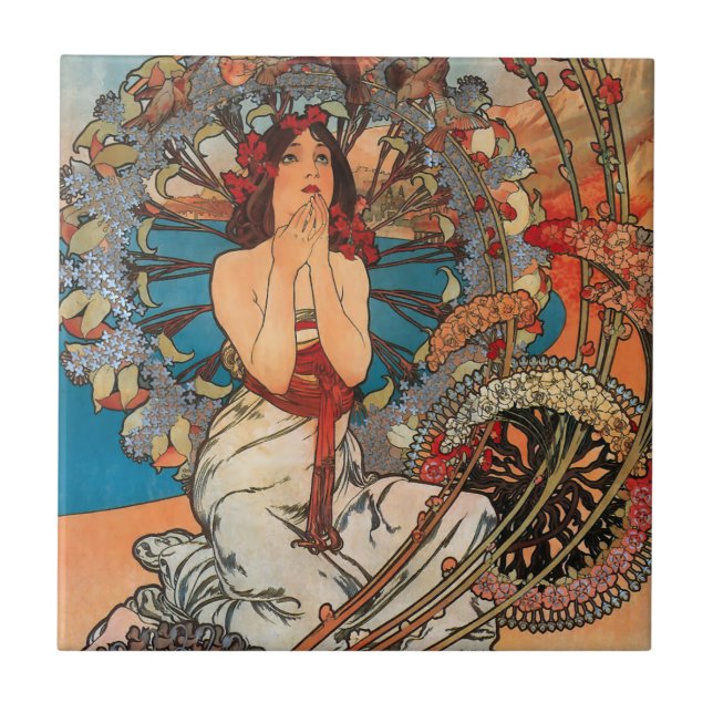 Alphonse Mucha Baldosas Art Nouveau (Frente)