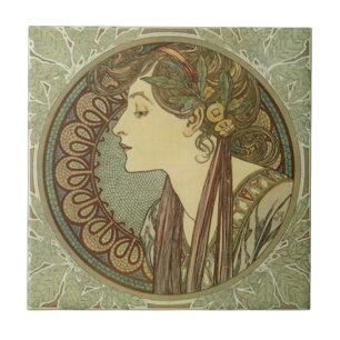 Alphonse Mucha Baldosas Art Nouveau