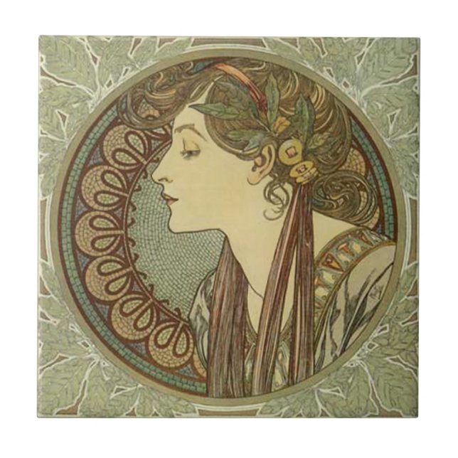 Alphonse Mucha Baldosas Art Nouveau (Frente)