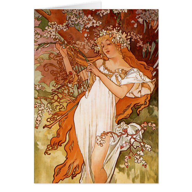 Alphonse Mucha, cuatro estaciones, primavera (Frente)