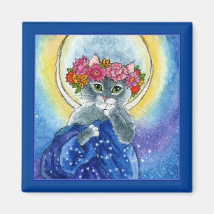Alphonse Mucha cuchara Flores de gato imán lunar