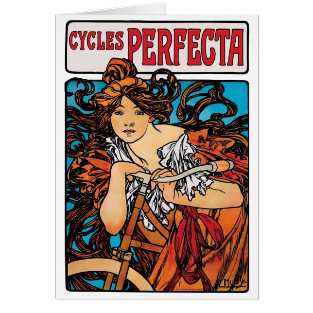 Alphonse Mucha - Cycles Perfecta Retro Art Nouveau (Frente)