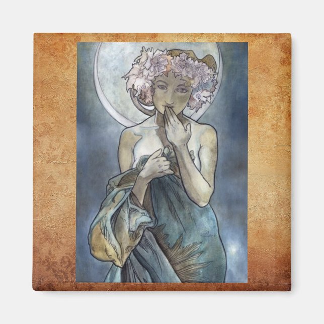 Alphonse Mucha ~ El imán lunar (Frente)