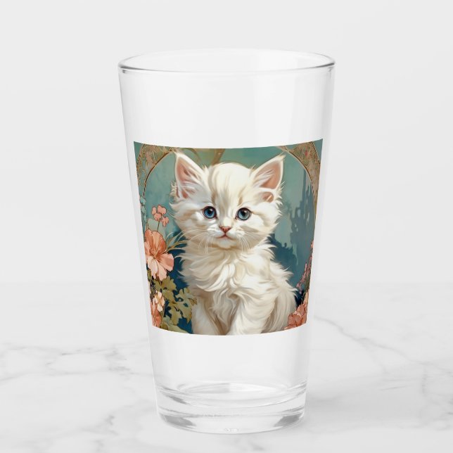 Alphonse Mucha Estilo Gato Blanco (Anverso)