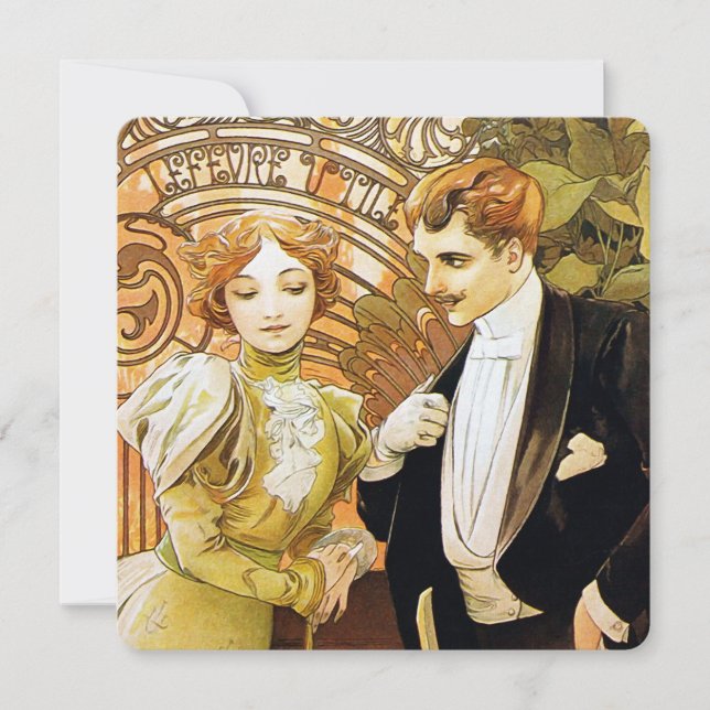 Alphonse Mucha Flirt Vintage Romantic Art Nouveau (Anverso)