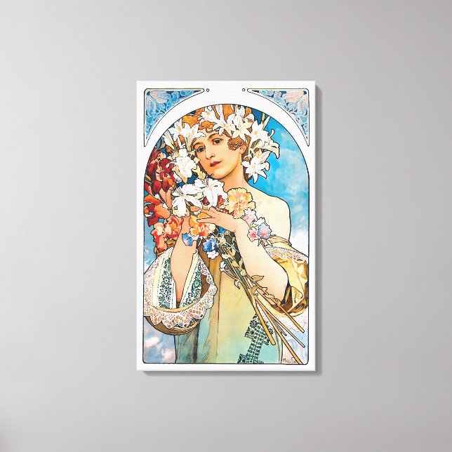 Alphonse Mucha - Flor - Arte Retro Art Nouveau (Anverso)