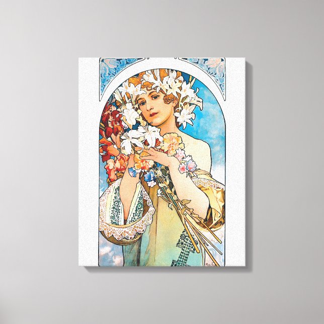 Alphonse Mucha - Flor - Arte Retro Art Nouveau (Anverso)