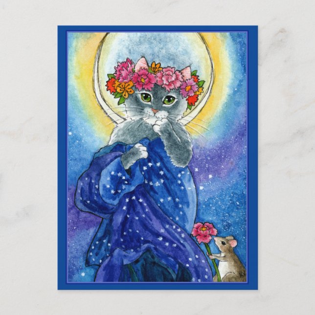 Alphonse Mucha gatito lindo gato postal Luna (Anverso)
