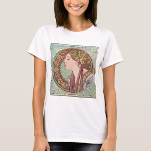 Alphonse Mucha Laurel Art Nouveau Top camiseta