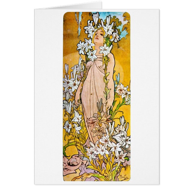 Alphonse Mucha - Lily - Frontera Blanca (Frente)