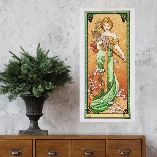 Alphonse Mucha vintage decoración de pared de afic