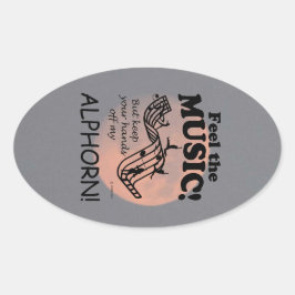 Alphorn Siente El Pegatina Del Oval De La Música