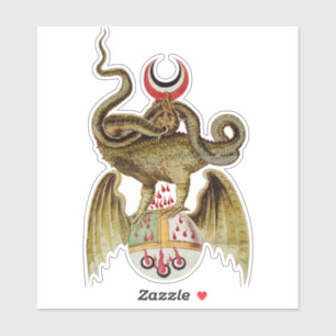 Alquimia Dragon Ilustracion de cosecha Pegatina de