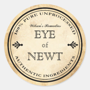 Alquimia vintage de Halloween Etiqueta Eye of Newt