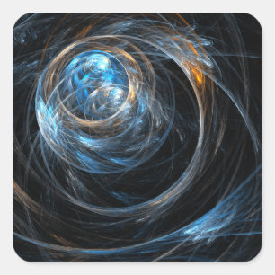 Alrededor del mundo Resumen Pegatina de Art Square