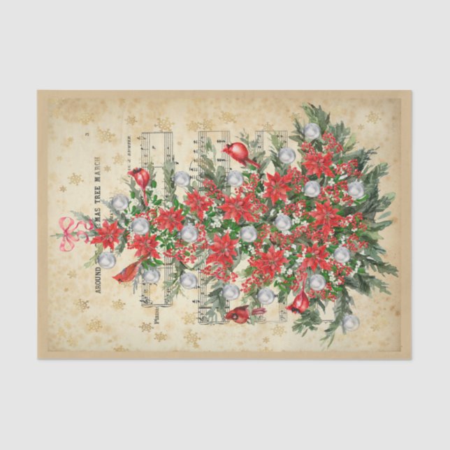 Alrededor del papel de tejidos del árbol de Navida (Anverso)