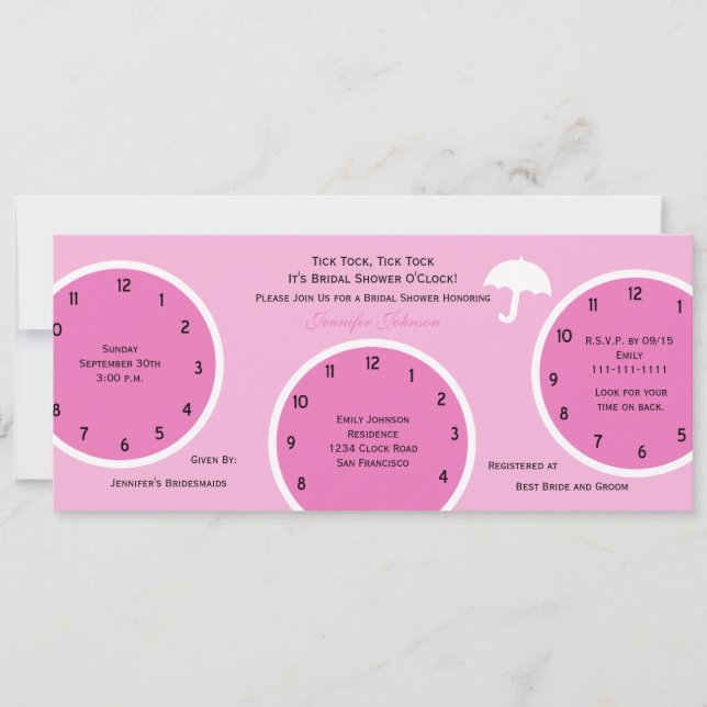 Alrededor del reloj, la invitación a la ducha de n (Anverso)